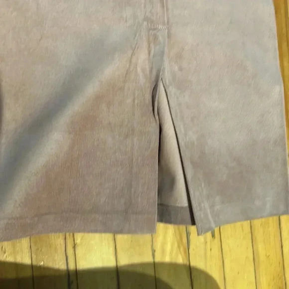 Vintage holt renfrew suede blush pink midi skirt middle slit in front - Picture 2 of 6